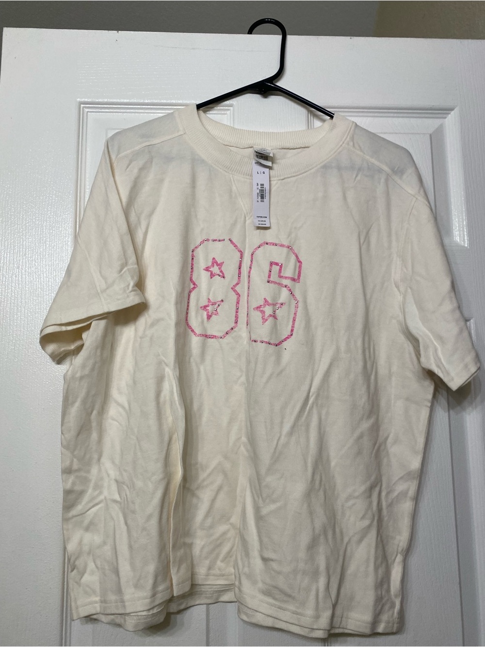 PINK  Graphic Tee with Pink '86' Detail